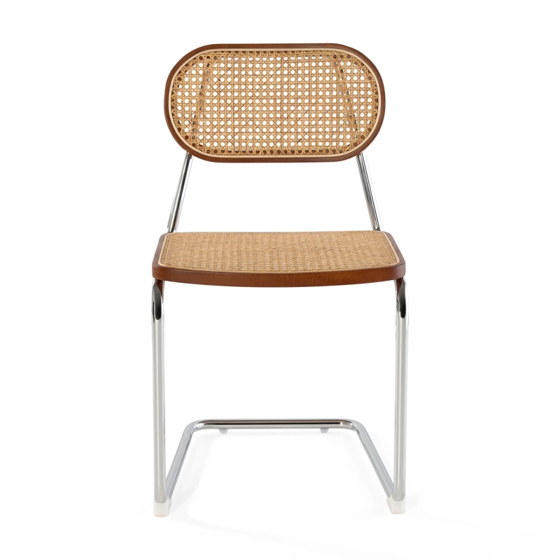 Silla Lucio de ratán natural con base cantilever