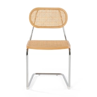 Lucio Chair in natural rattan with a cantilever base