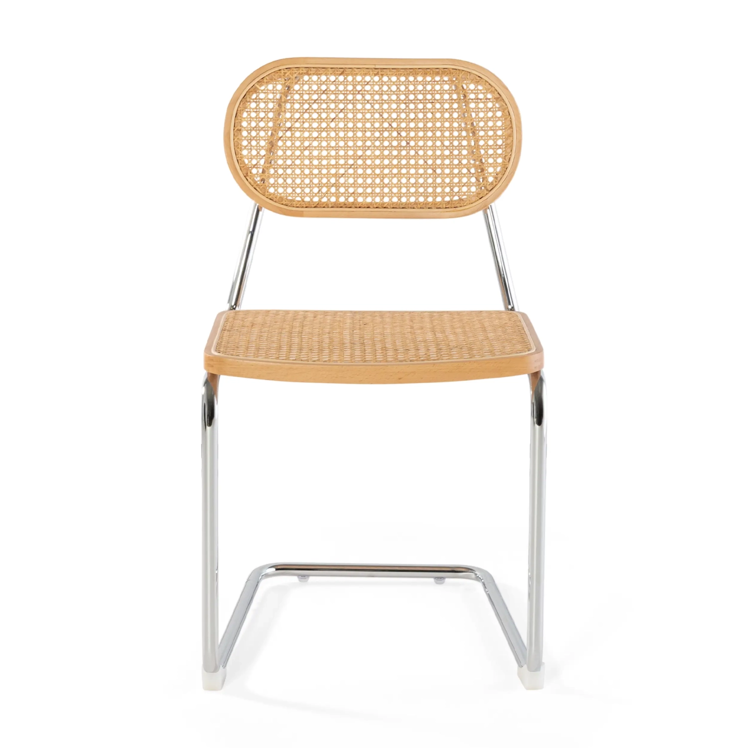 Silla Lucio de ratán natural con base cantilever