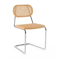 Lucio Chair in natural rattan with a cantilever base