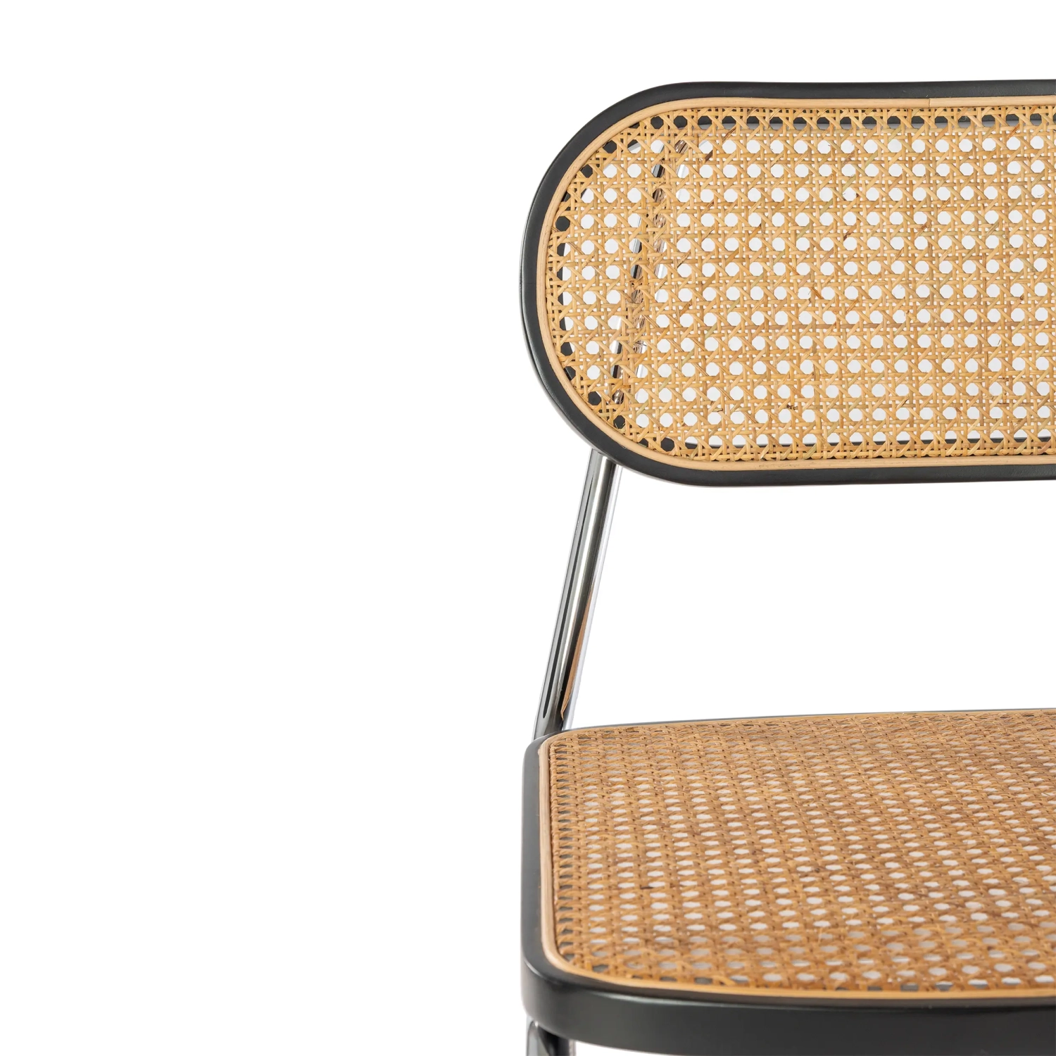 Lucio Chair in natural rattan with a cantilever base
