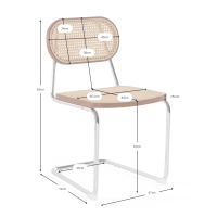 Cadeira Lucio em rattan natural com base em balancim