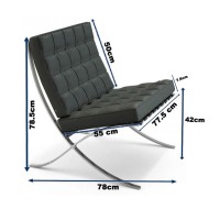 Barcelona meia cadeira de couro