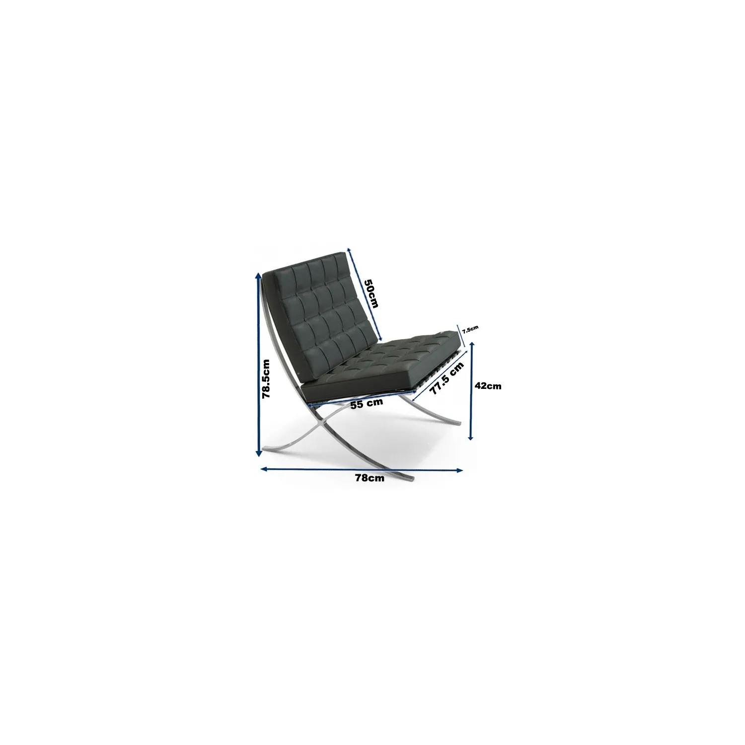 Barcelona Sessel Half-Leder