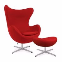 Egg Chair mit Fußstütze asu Kaschmir
