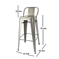 Pacote 4 Bancos Industriais Bistro LB