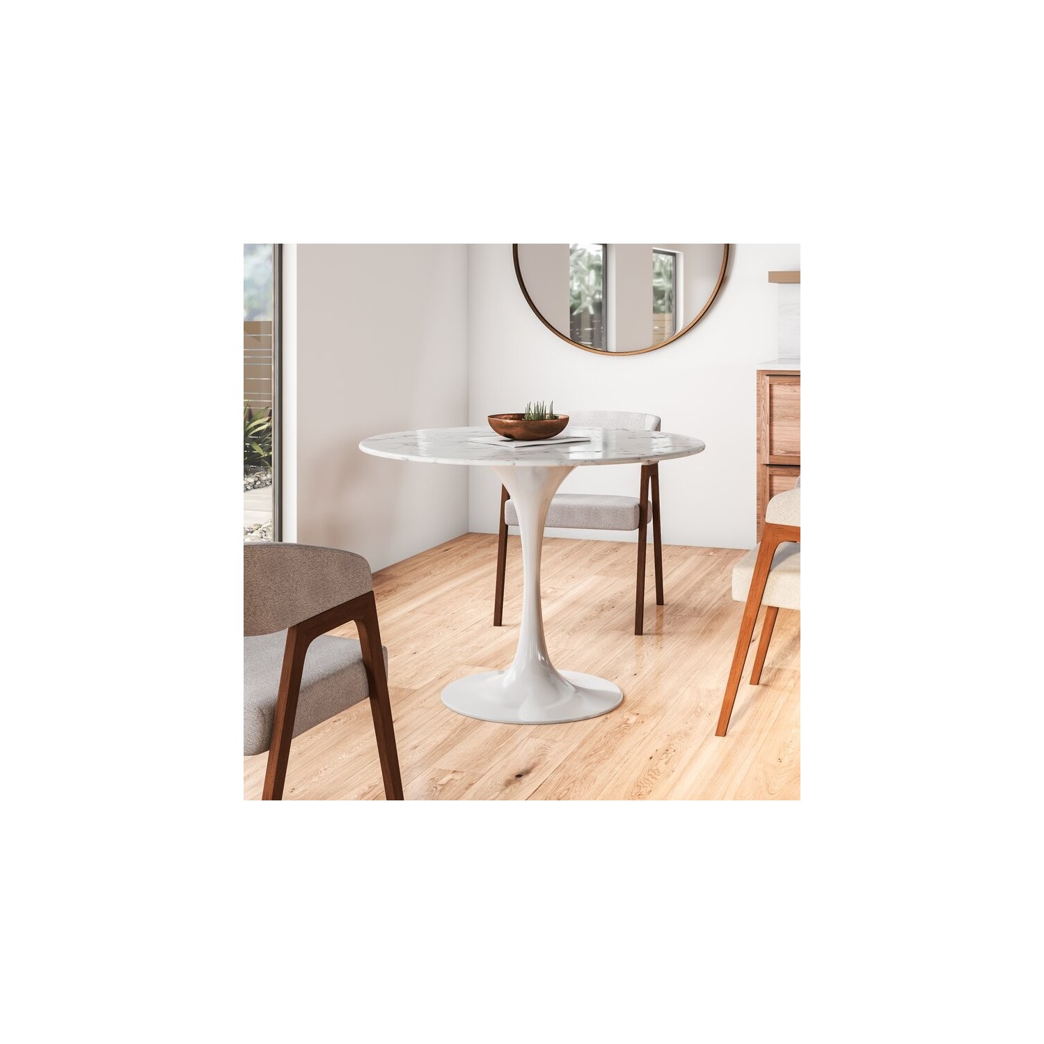 Furmod Mesa de Jantar Tulip Marble 80 cm