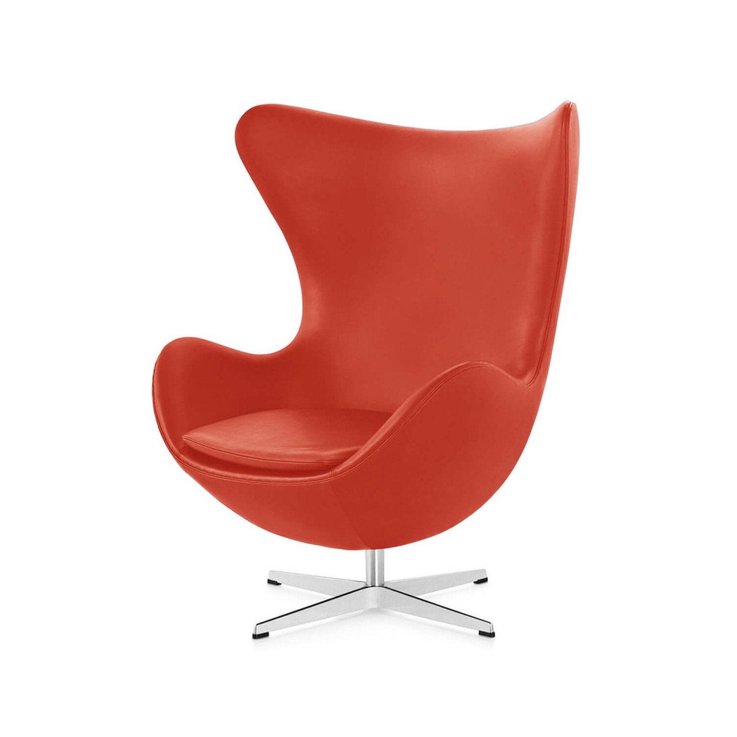 Replika skórzanego fotela jajecznego autorstwa projektanta Arne Jacobsen