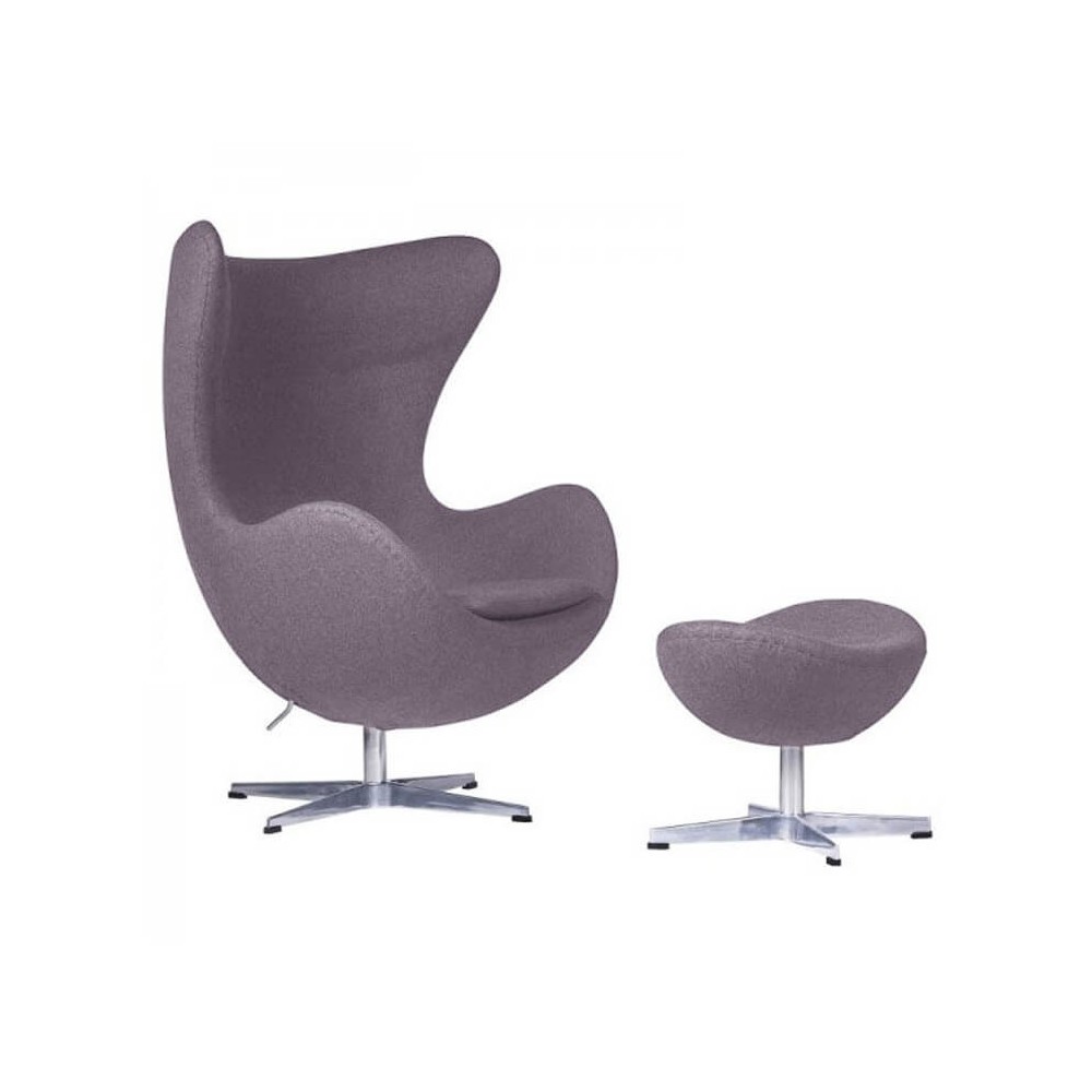 Replica Egg Chair com Apoio para os Pés da designer Arne Jacobsen