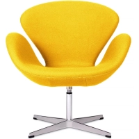 Replica della Swan Chair in cashmere di Arne Jacobsen