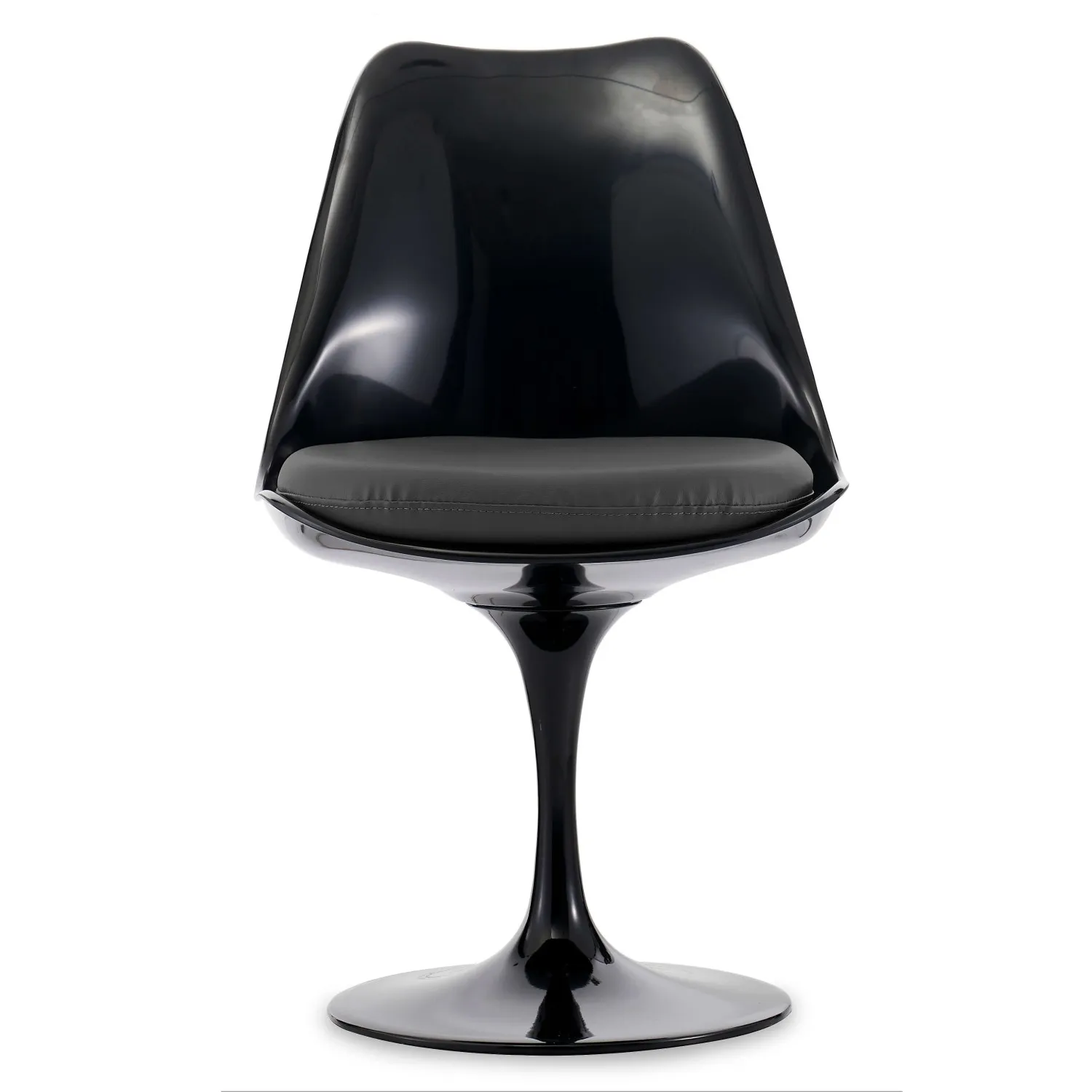 Replica della sedia Tulip chair tutto nera del famoso designer Eero Saarinen