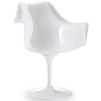 Réplica da cadeira Tulip com apoios para os braços e almofada