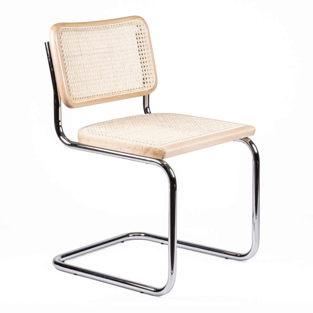Réplique de la chaise Cesca avec accoudoirs du designer Marcel Breuer