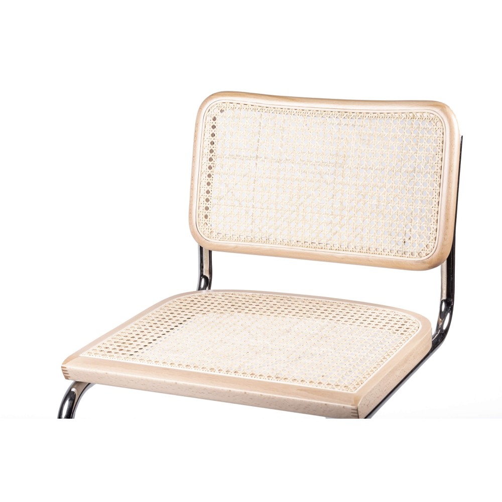 Réplique de la chaise Cesca avec accoudoirs du designer Marcel Breuer