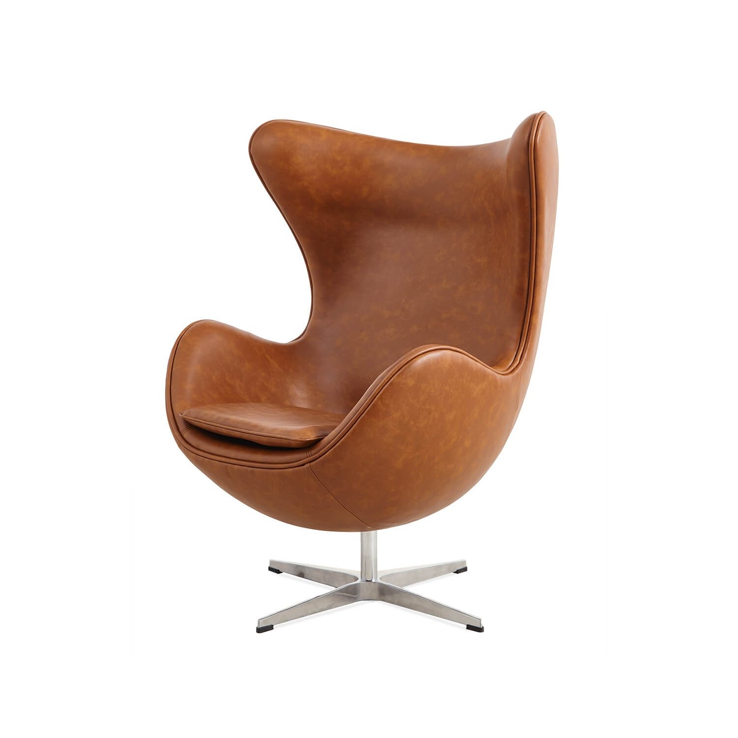 Replika fotela Egg Chair w stylu vintage z postarzanej skóry ekologicznej