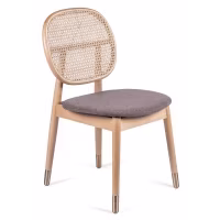 Silla Marsh en Ratán Natural y Cojín de Algodón estilo vintage