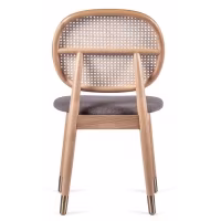 Silla Marsh en Ratán Natural y Cojín de Algodón estilo vintage