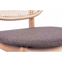 Silla Marsh en Ratán Natural y Cojín de Algodón estilo vintage