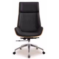 Silla oficina Nordic Highback en Piel Italiana