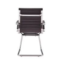 Chaise de Bureau Alu Lowback Fixed Edition en Similicuir