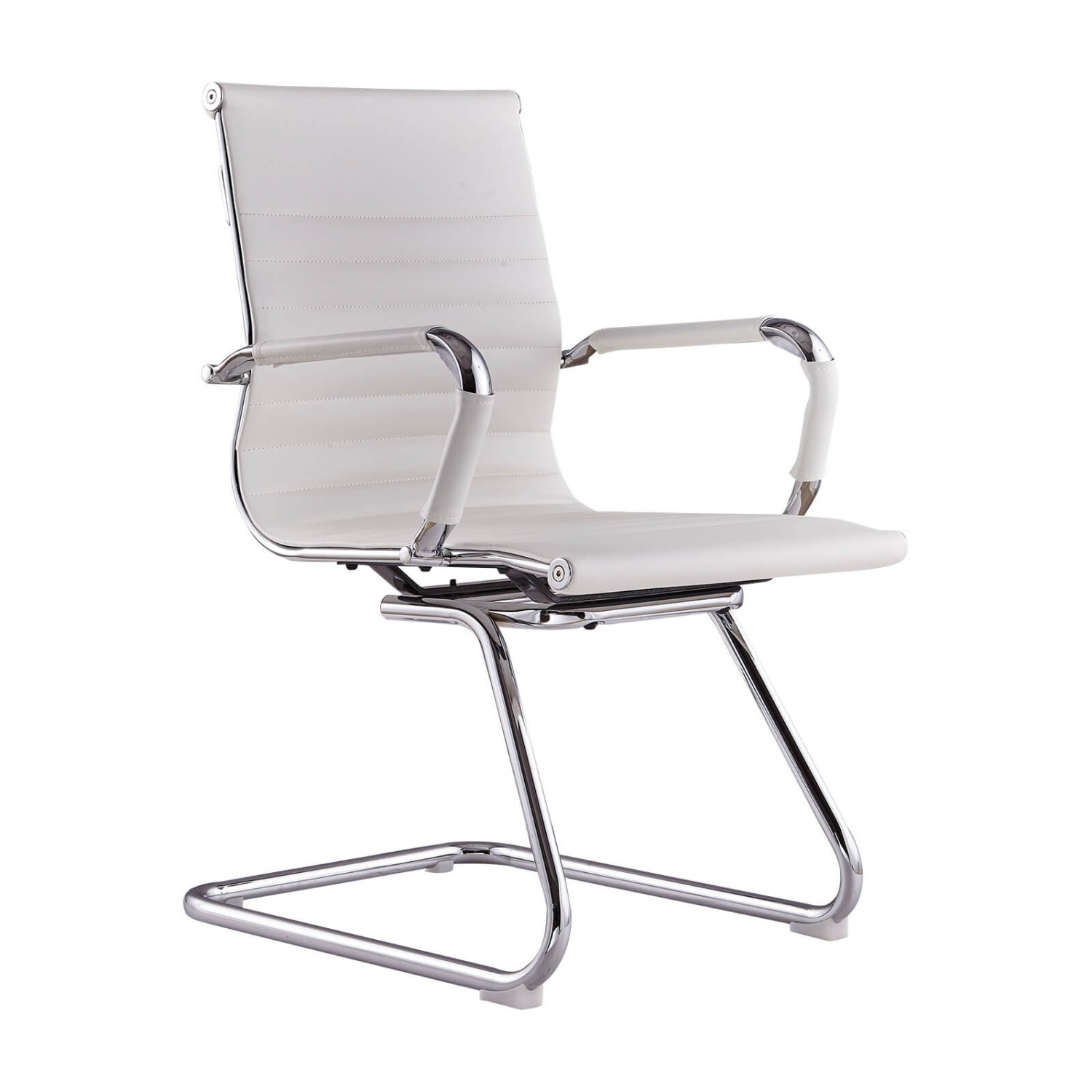 Chaise de Bureau Alu Lowback Fixed Edition en Similicuir