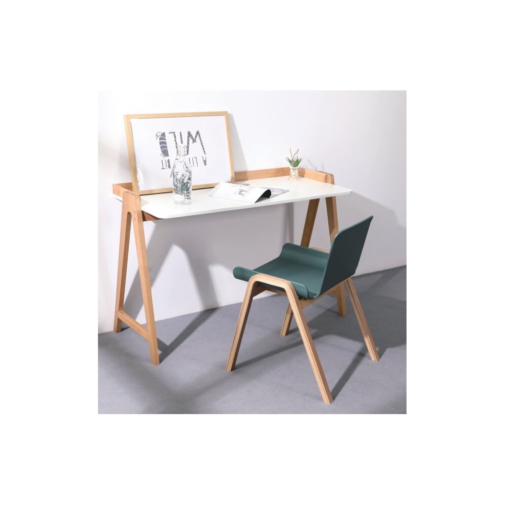 Mesa pop com pernas de carvalho maciço