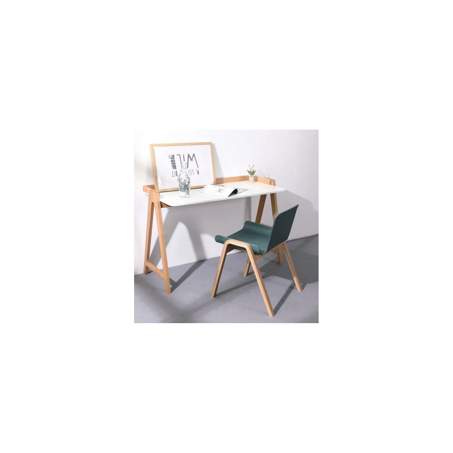 Mesa de escritorio Pop con Patas de Roble Macizo