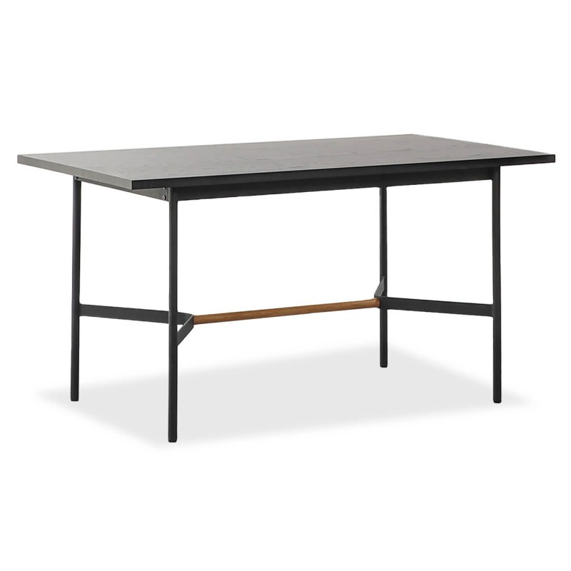 Table à Manger Rectangulaire Blackstorm 140x80cm en Bois de Chêne