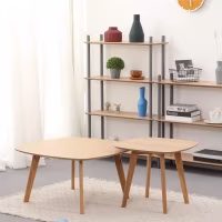 Set de Mesas Auxiliares Northpole en Madera de Roble