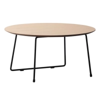 Okrągły Stolik Kawowy 80 cm z Drewna Dębowego