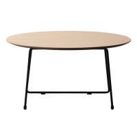 Mesa de centro redonda 80cm em madeira de carvalho