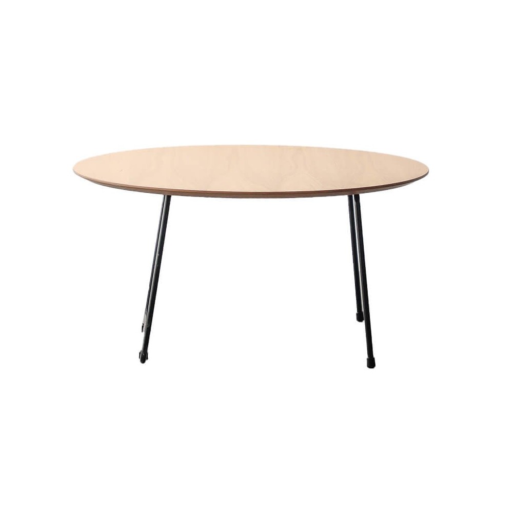 Mesa de centro redonda 80cm em madeira de carvalho