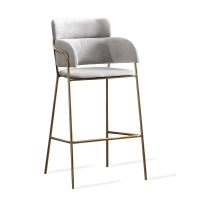 Hoher gepolsterter Hocker mit goldenen Beinen