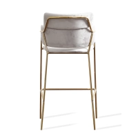 High Upholstered Stool with Golden Legs
