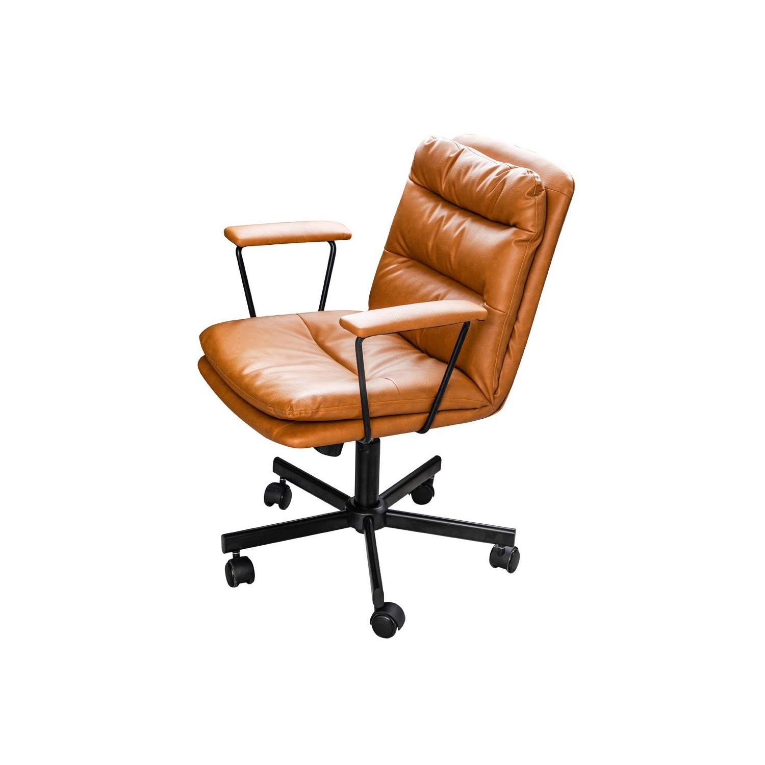 Chaise De Bureau Rembourrée En Simili Cuir Marron