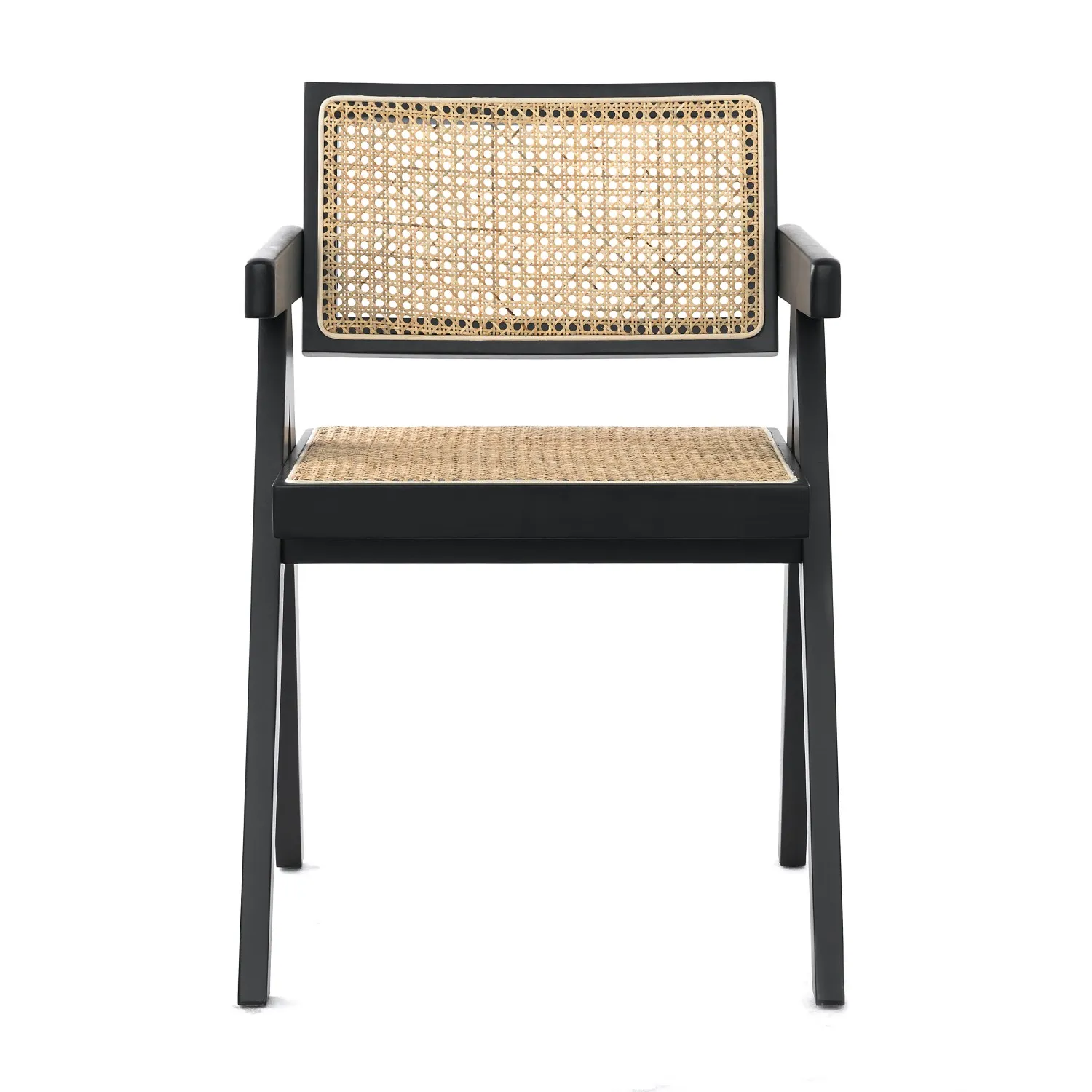 Réplica da cadeira Chandigarh com braços do designer Pierre Jeanneret 
