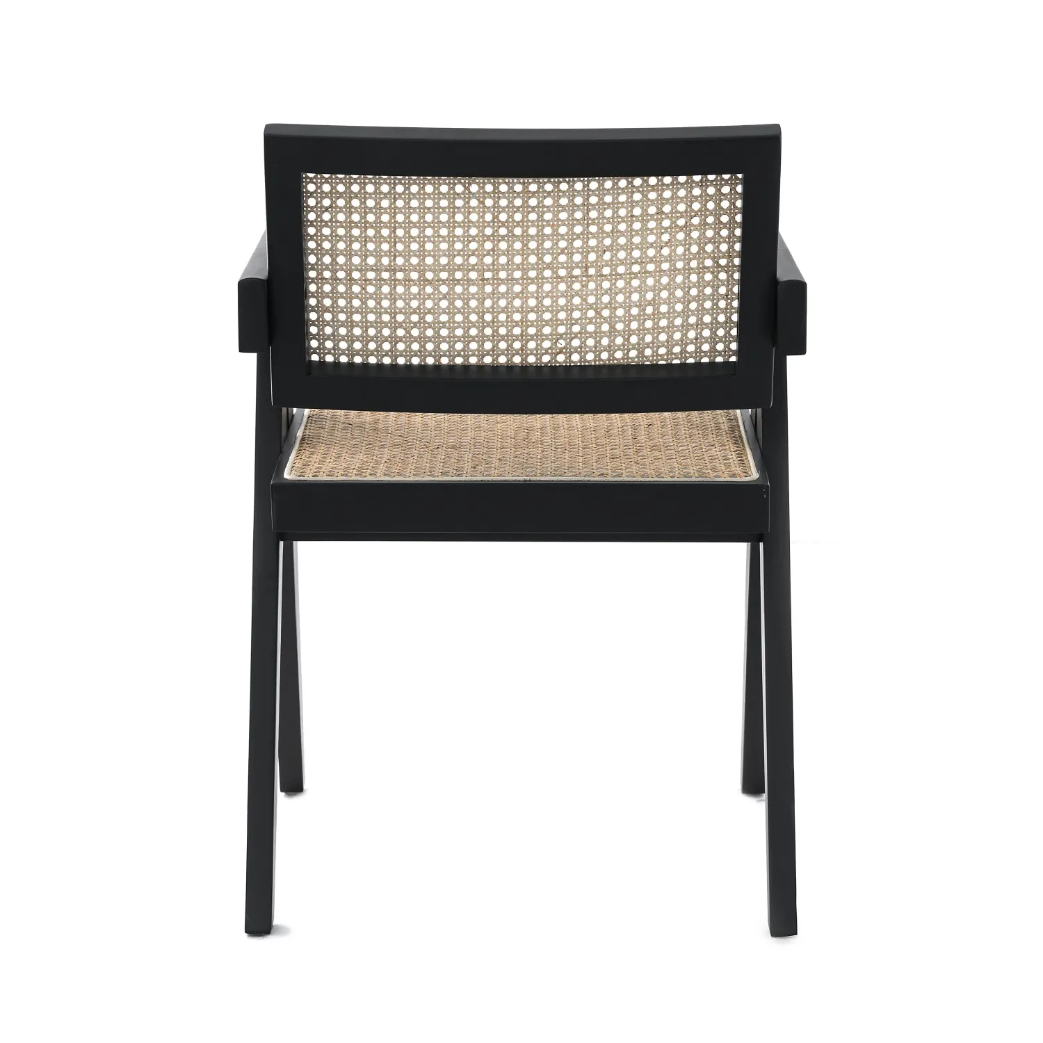 Réplique de la chaise Chandigarh avec accoudoirs du designer Pierre Jeanneret 