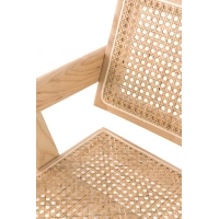 Replica della sedia Chandigarh con braccioli del designer Pierre Jeanneret 