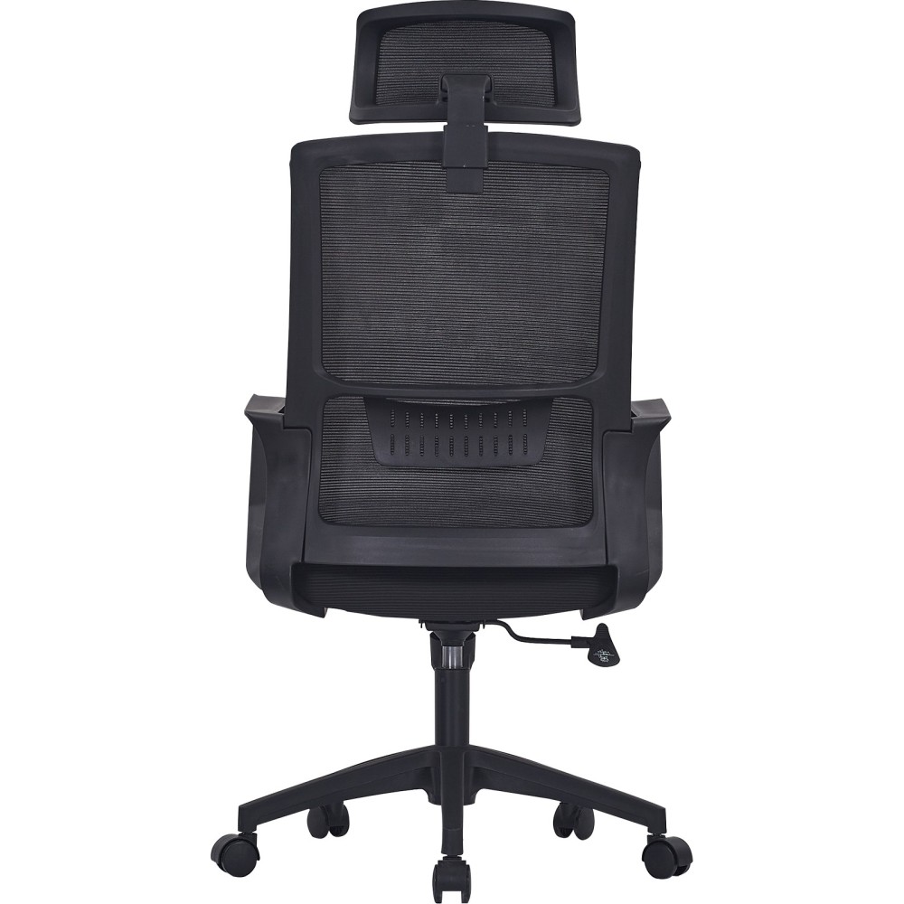 Cadeira de escritório de malha com encosto alto preto edição em malha de fibra