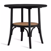 Vintage Oldhouse-tafel in natuurlijk rotan en essenhout