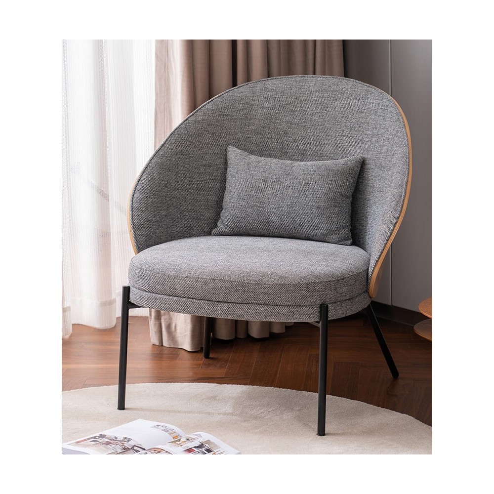 Poltrona Nordic Earth com almofada de algodão