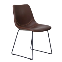 Chaise Industrielle "City" Rembourrée en Simili Cuir