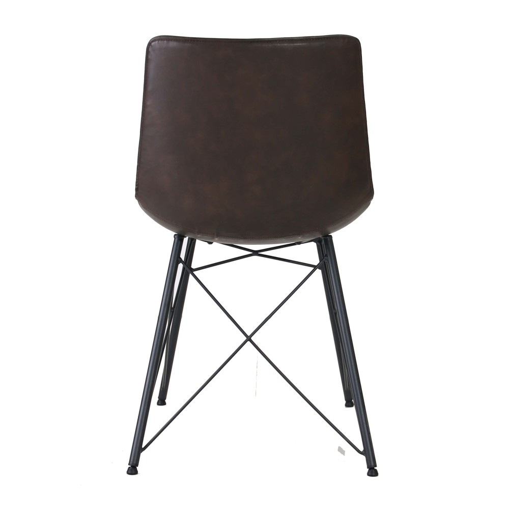 Cadeira industrial Jules estofada em couro sintético