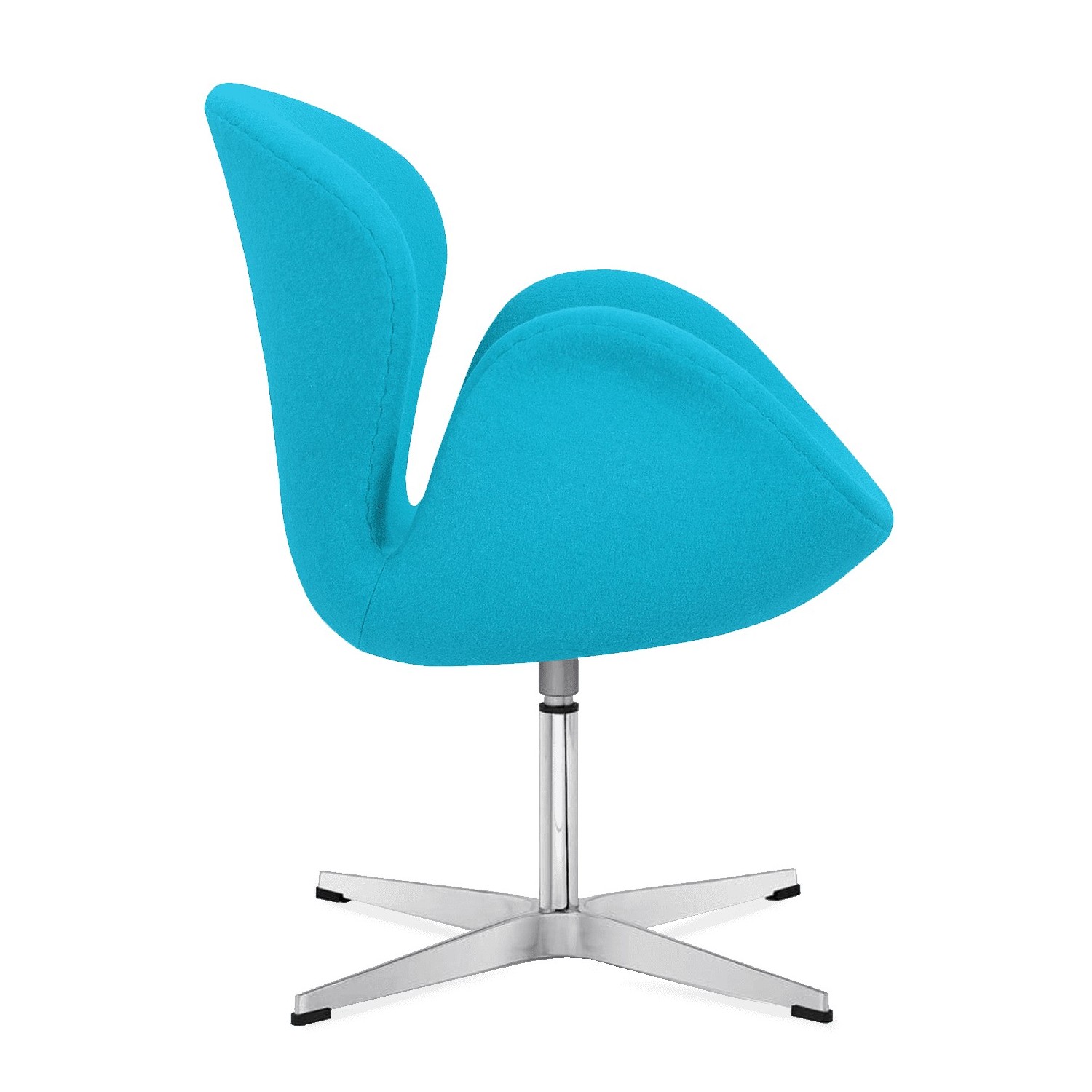 Replica della Swan Chair in cashmere di Arne Jacobsen
