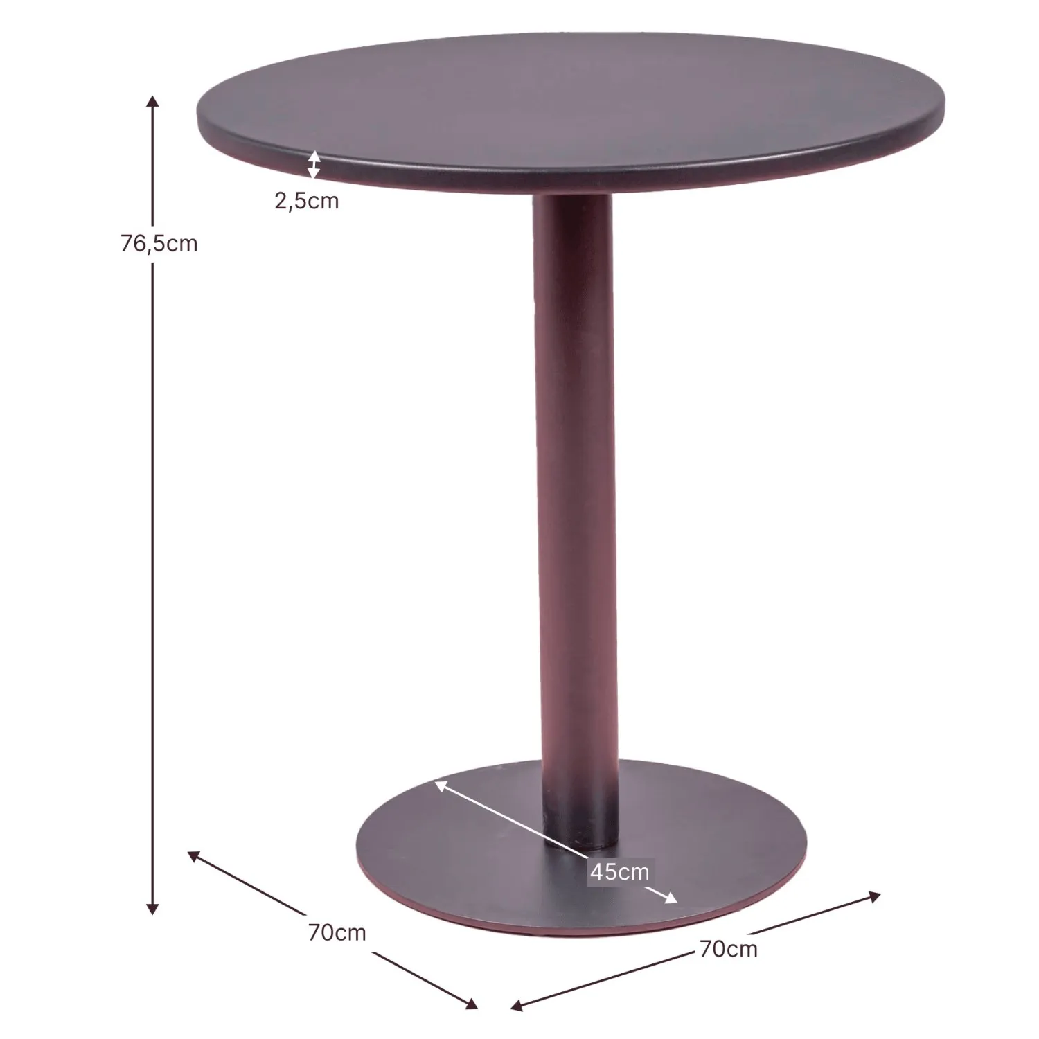 Mesa alta de aço Seville