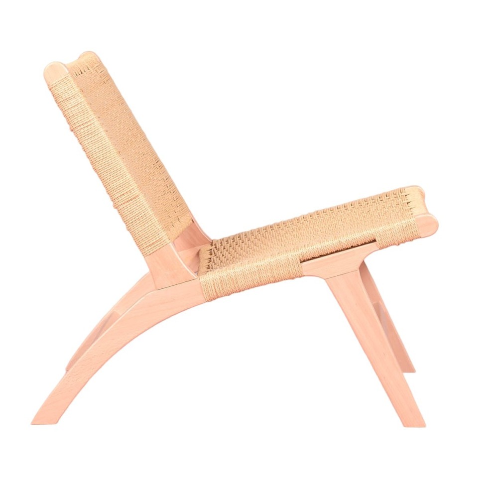 Nordic Forest armchair in beech wood and natural rope