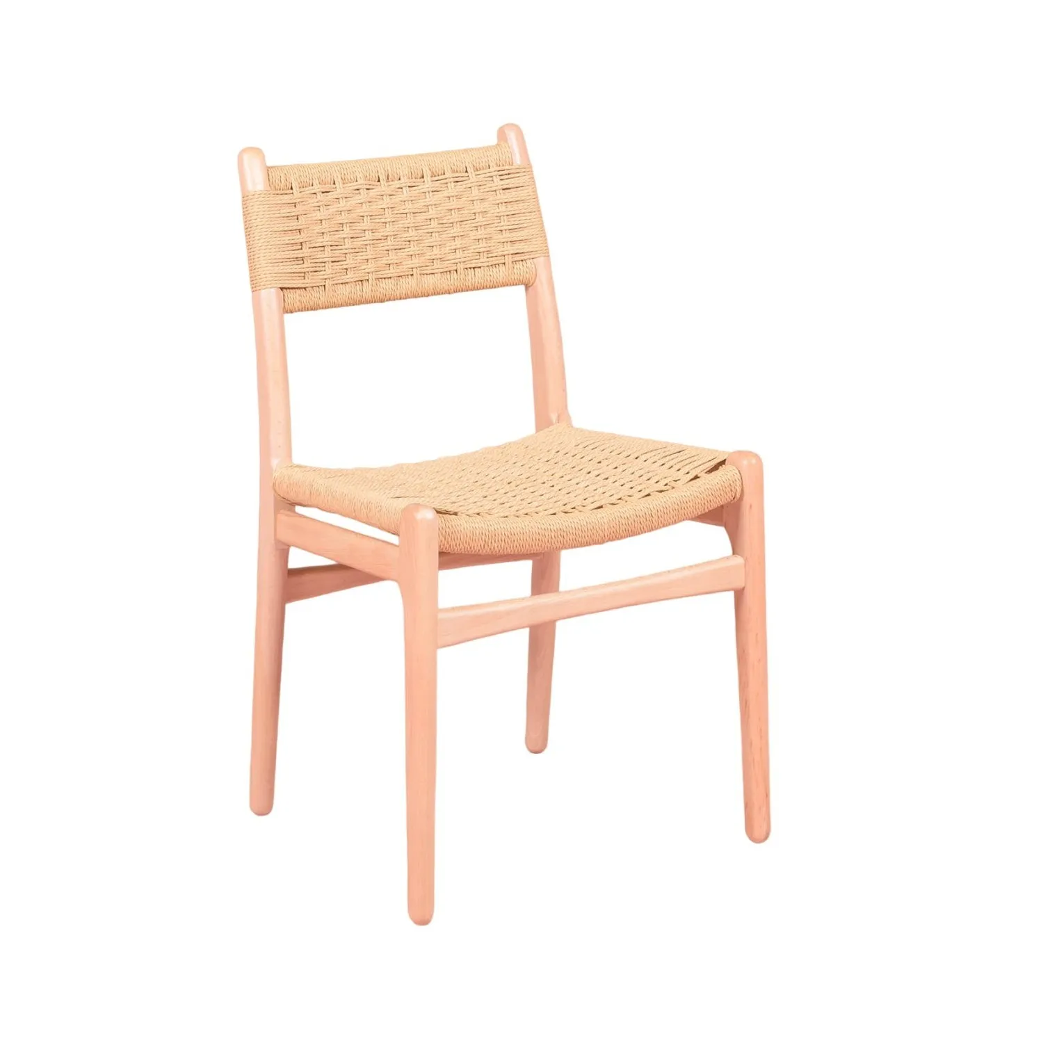 Silla nórdica Liam en madera de haya y cuerda natural