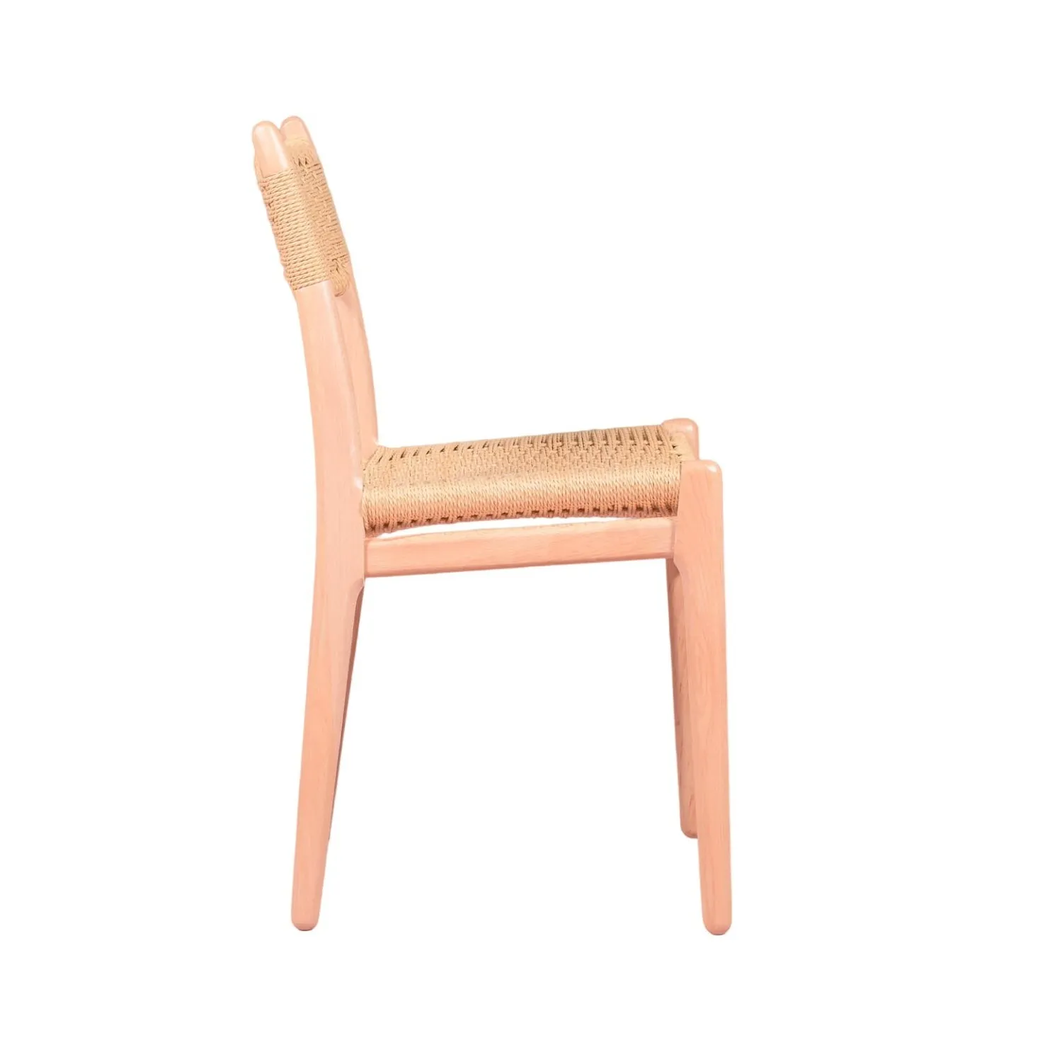 Silla nórdica Liam en madera de haya y cuerda natural