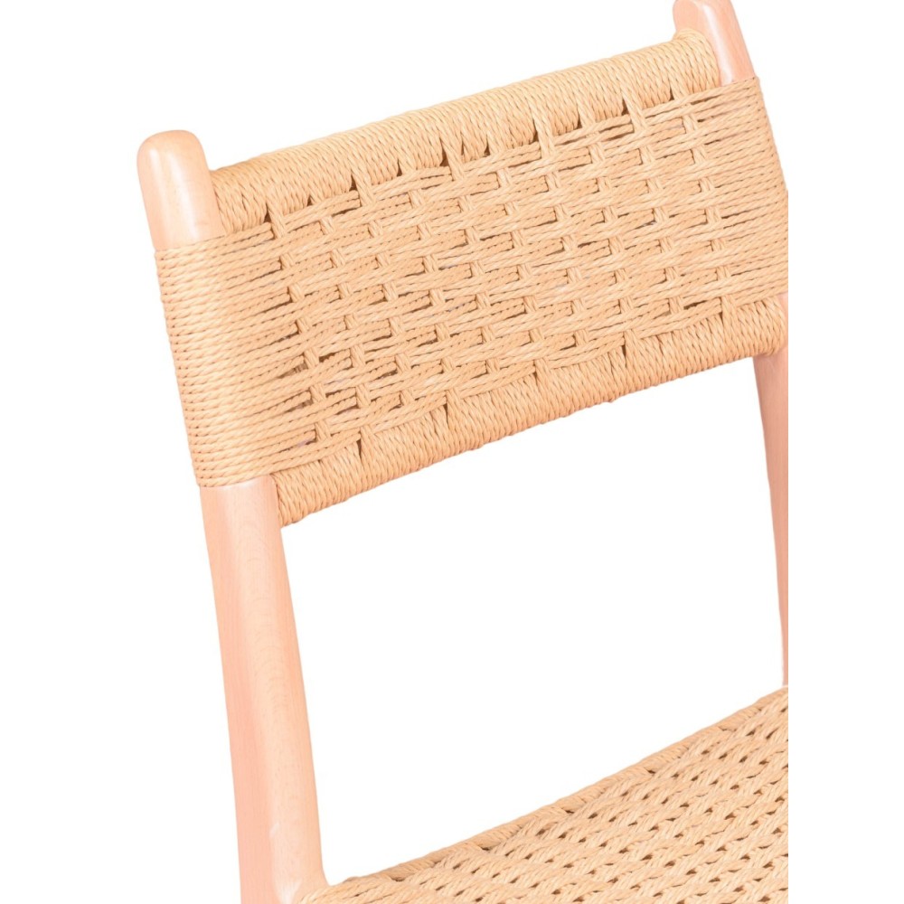 Liam Nordic chair in beech wood and natural rope