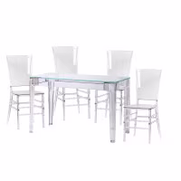 Pack Mesa Ghost 120cm Y 4 Sillas Felipe Ghost